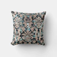 Hütte Aquamarin Aquatic Damask Blue Elfenbein