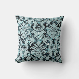 Hütte Aquamarine Wassersilber-Damassohle Kissen
