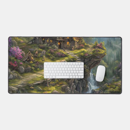 Hütte auf dem Hügel Schreibtischunterlage (Tastatur & Maus)
