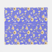 Hütte auf der Wiese blau Fleecedecke (Vorderseite (Horizontal))