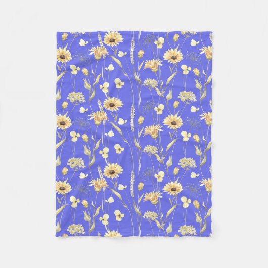 Hütte auf der Wiese blau Fleecedecke (Vorderseite)