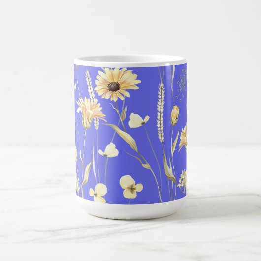 Hütte auf der Wiese blau Kaffeetasse (Mittel)