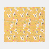 Hütte auf der Wiese gelb Fleecedecke (Vorderseite (Horizontal))