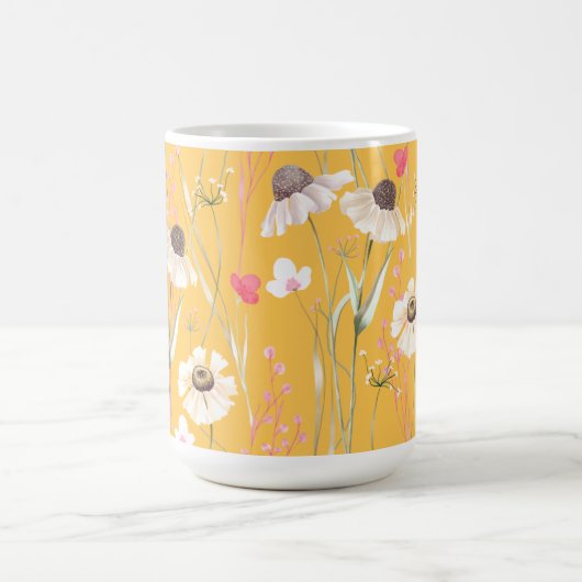 Hütte auf der Wiese gelb Kaffeetasse (Mittel)