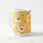 Hütte auf der Wiese gelb Kaffeetasse (Vorderseite Links)