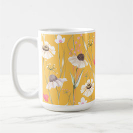 Hütte auf der Wiese gelb Kaffeetasse