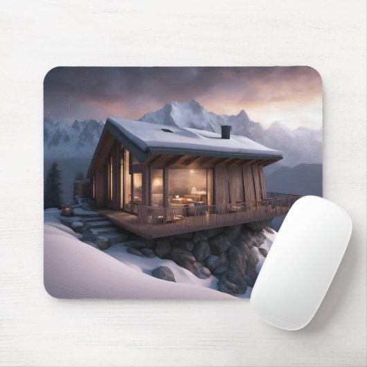 Hütte auf einer Bergkuppe Mousepad (Mit Mouse)