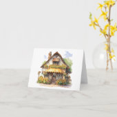 Hütte auf malerischem Land Blank Karte (Gelbe Blume)