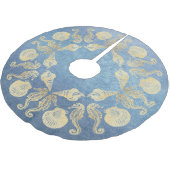 Hütte Beach Imitate Metallische Blue Gold Sea Musc Polyester Weihnachtsbaumdecke (Schrägansicht)