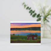 Hütte bei Sonnenuntergang, Finnland Postkarte (Stehend Vorderseite)