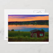 Hütte bei Sonnenuntergang, Finnland Postkarte (Vorne/Hinten)