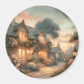 Hütte bei Sonnenuntergang mit Rose Magnet (Vorne)