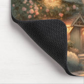 Hütte bei Sonnenuntergang mit Rose Mousepad (Ecke)