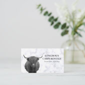 Hütte Berg Zuhause Urlaub Miete Kuh Highland B Visitenkarte (Stehend Vorderseite)