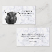 Hütte Berg Zuhause Urlaub Miete Kuh Highland B Visitenkarte (Vorne/Hinten)