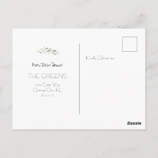 Hütte bewegt Anklage Postkarte (Rückseite)