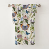 Hütte Blue Hydrangea Floral Botanischer Schmetterl Badhandtuch Set (Insitu)