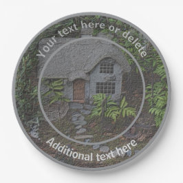 Hütte Blumengarten Personalisiertes Party Pappteller