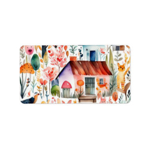 Hütte Blumenhaine Adressaufkleber