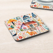 Hütte Blumenhaine Getränkeuntersetzer (Linke Seite)