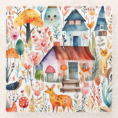 Hütte Blumenhaine Glasuntersetzer (Vorderseite)