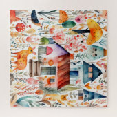Hütte Blumenhaine Puzzle (Horizontal)