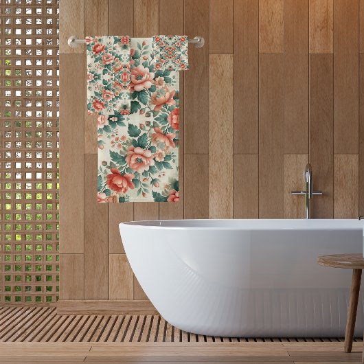 Hütte Blumenmuster Badhandtuch Set