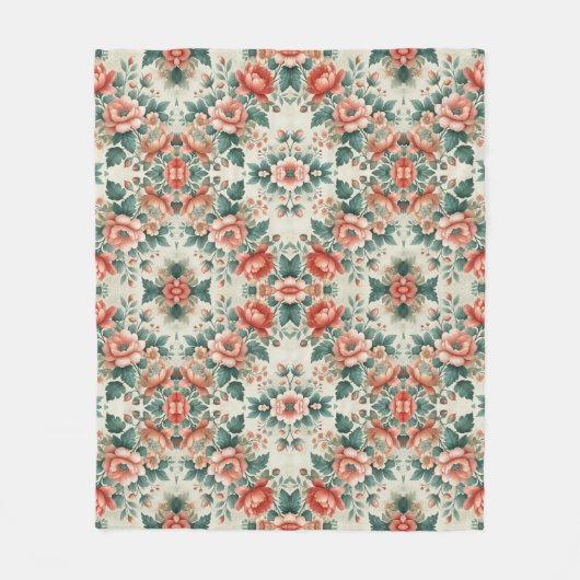 Hütte Blumenmuster Fleecedecke (Vorderseite)