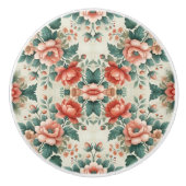 Hütte Blumenmuster Keramikknauf (Vorderseite)