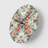 Hütte Blumenmuster Runde Wanduhr (Winkel)