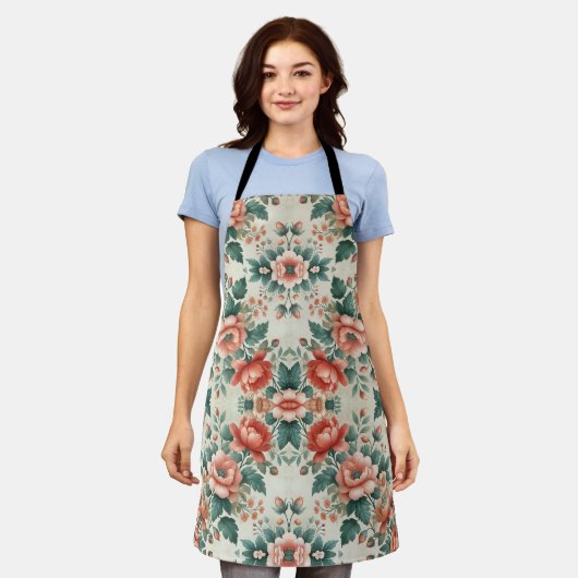 Hütte Blumenmuster Schürze (Getragen)