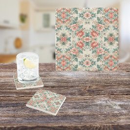 Hütte Blumenmuster Steinuntersetzer