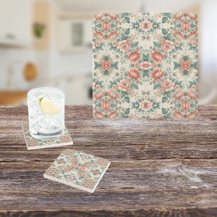 Hütte Blumenmuster Steinuntersetzer