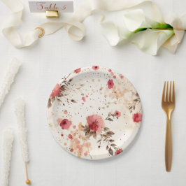 Hütte Blumenpapier Party Teller