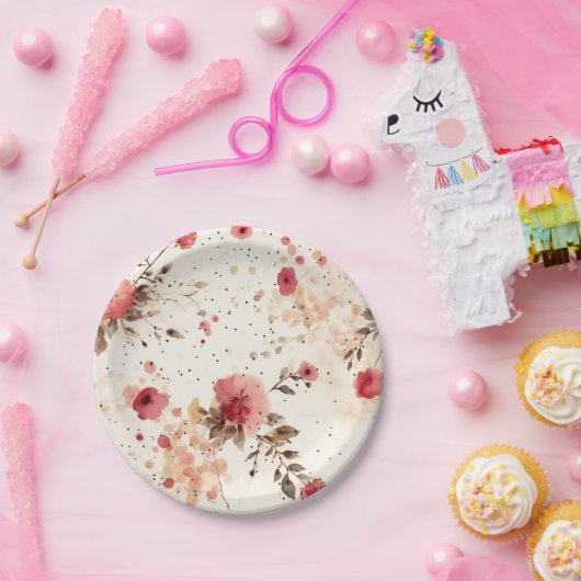 Hütte Blumenpapier Party Teller (Party)