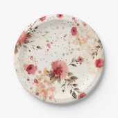 Hütte Blumenpapier Party Teller (Vorderseite)