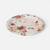 Hütte Blumenpapier Party Teller (Schrägansicht)