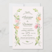 Hütte Blumenwasser Wildblume Hochzeit Einladung (Vorderseite)