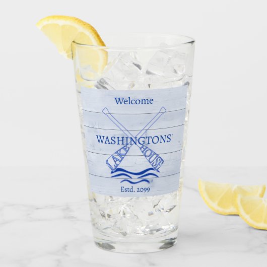 Hütte Cabin Lake House Trinkbehälter Tumbler Glass (Vorderseite Ice)