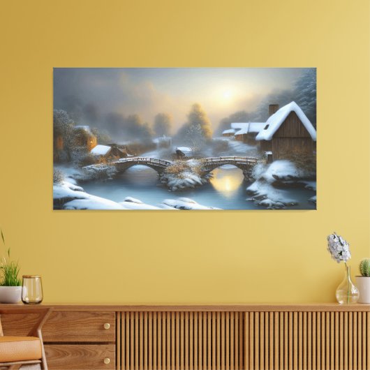 Hütte Canvas Leinwanddruck (Insitu (Wohnzimmer))