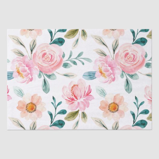Hütte Chic Blume Muster Seidenpapier (Vorderseite)