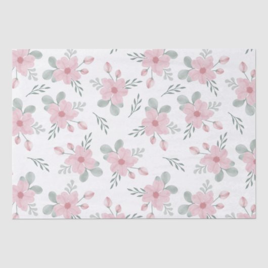 Hütte Chic Blume Muster Seidenpapier (Vorderseite)