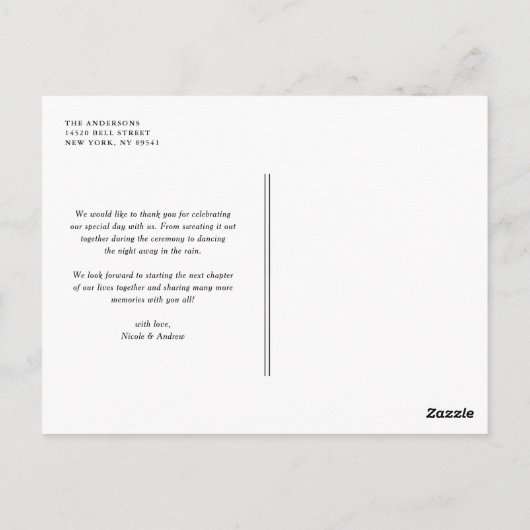 Hütte Chic Handgeschriebenes Skript Vielen Dank Po Postkarte (Rückseite)