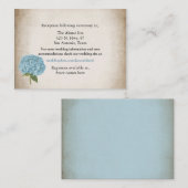 Hütte Chic Hydrangea Wedding Card Begleitkarte (Vorne/Hinten)