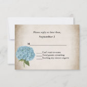 Hütte Chic Hydrangea Wedding RSVP Card (Vorderseite)