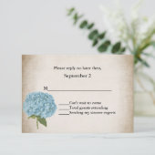 Hütte Chic Hydrangea Wedding RSVP Card (Stehend Vorderseite)