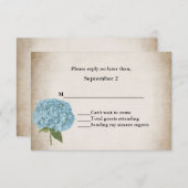 Hütte Chic Hydrangea Wedding RSVP Card (Vorne/Hinten)