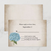 Hütte Chic Hydrangea Wedding RSVP Card Karte (Vorne/Hinten)