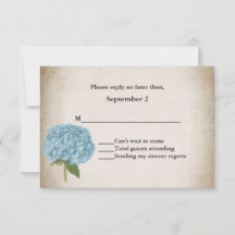 Hütte Chic Hydrangea Wedding RSVP Card
