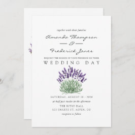 Hütte Chic Lavender Wedding Einladung